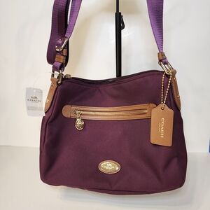 Coach Purple and Tan Women's Bag